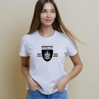 S010 Shirts Classic (White) Flower Crest in Black