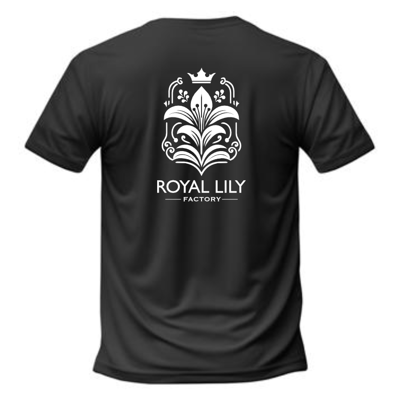 S004 Shirts Classic (Black) RL Logo and Flower in White