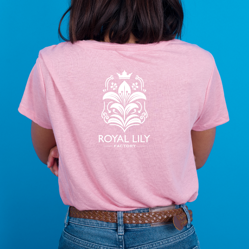 S007 Shirts Classic (Pink) RL Flower in White