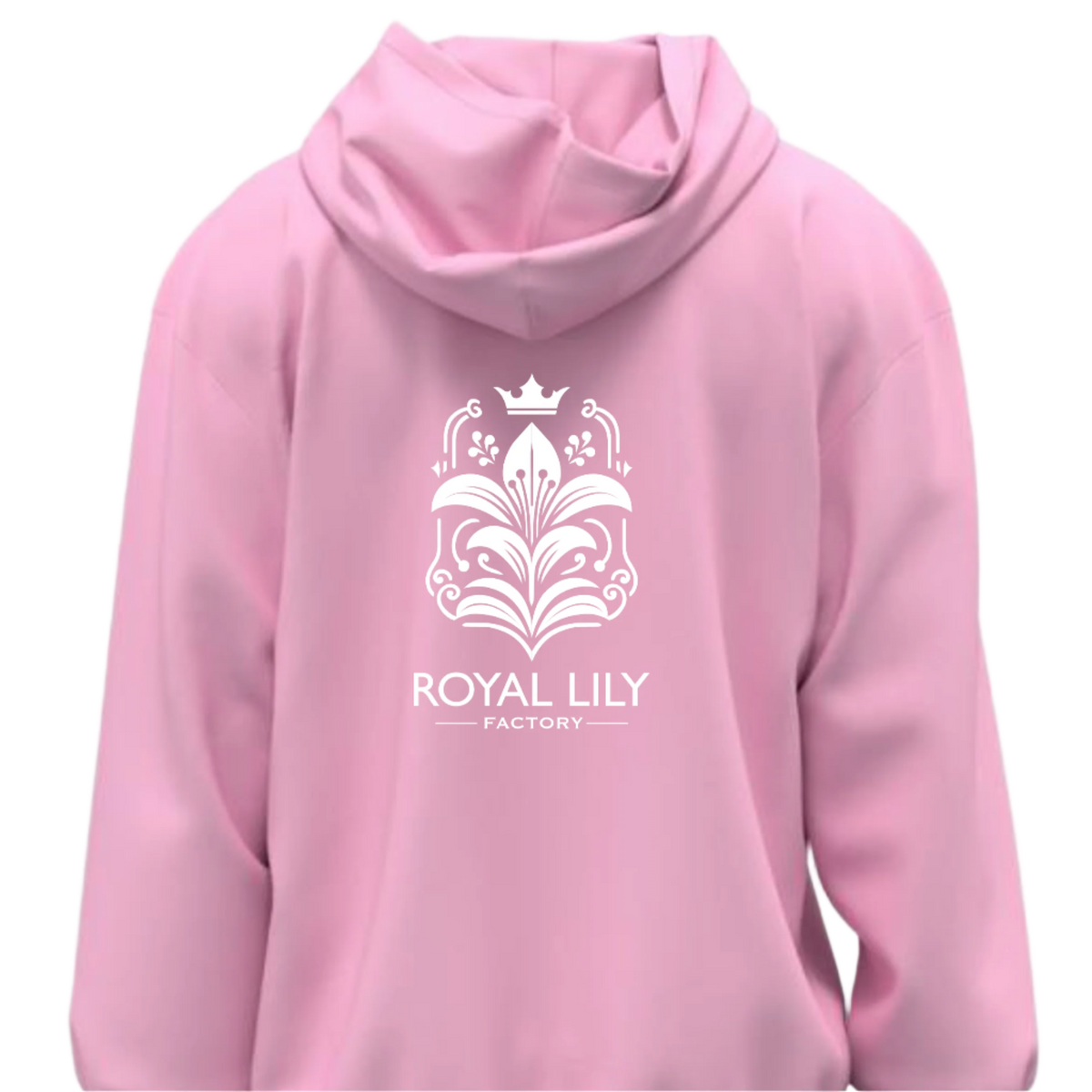 H001 Hoodies Classic (Pink) White Flower