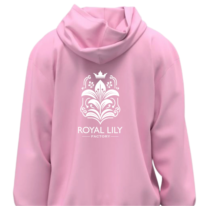 H001 Hoodies Classic (Pink) White Flower