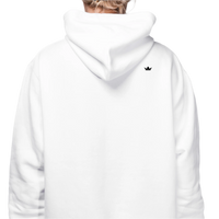 H006 Hoodies Classic (White) Blk Logo Flower White