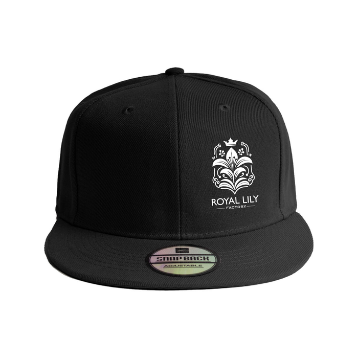 Cap Black Royal Lily Flower in White.