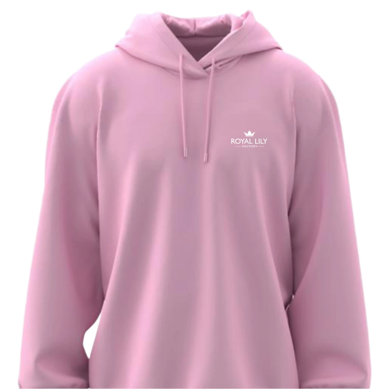 H001 Hoodies Classic (Pink) White Flower