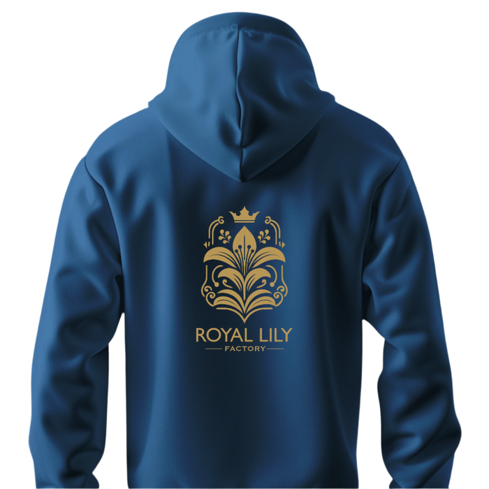 H005 Hoodies Classic (Blue) Gold Flower