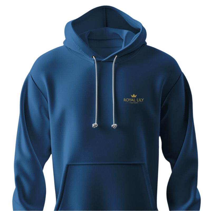 H005 Hoodies Classic (Blue) Gold Flower