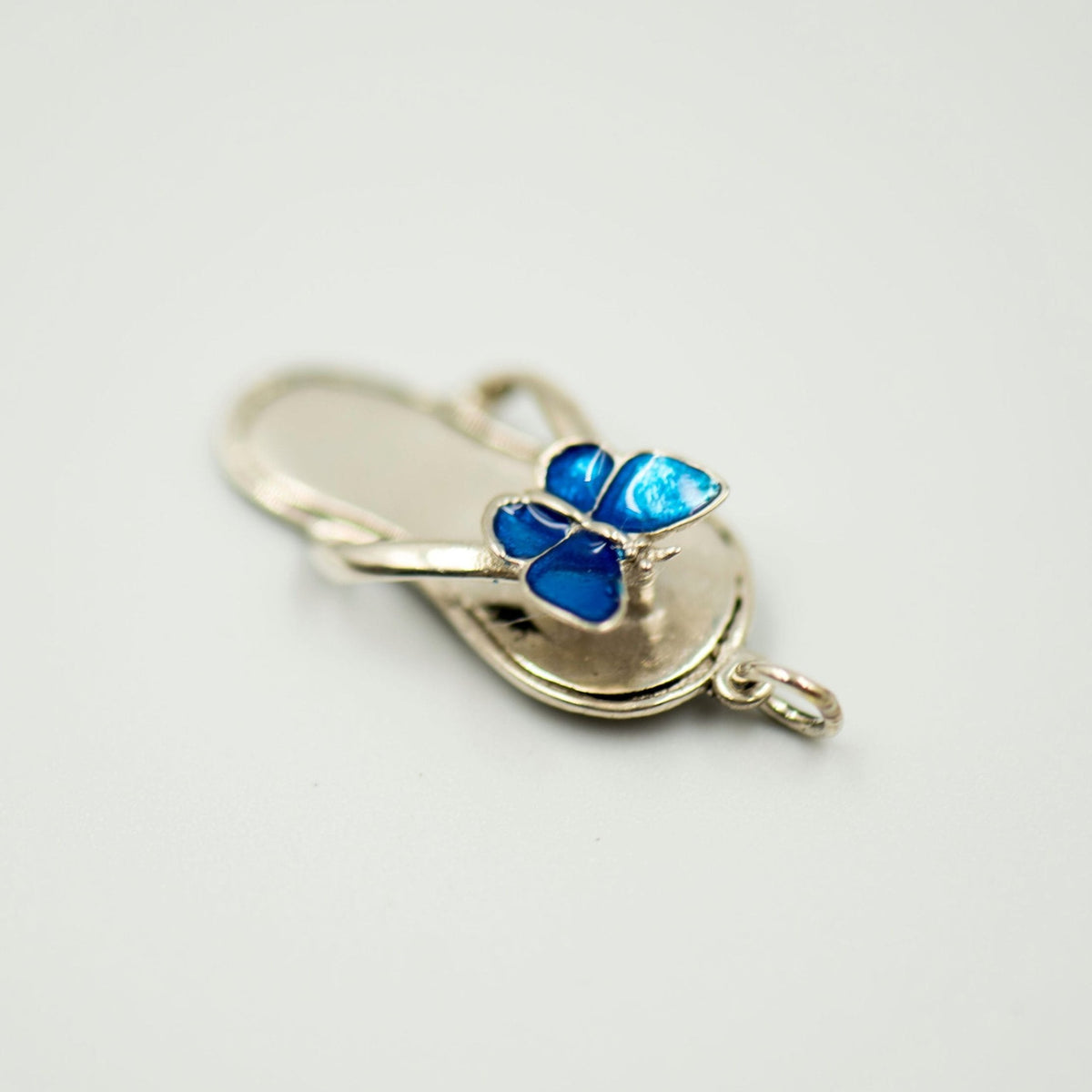 011 Pendant Flip Flop with Blue Butterfly
