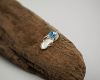 011 Pendant Flip Flop with Blue Butterfly