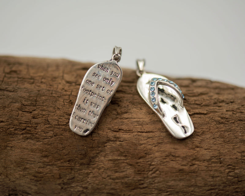 012 Pendant Flip Flop with Words