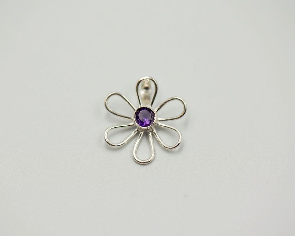 018 Pendant Flower Light Semi Preciouse Stone