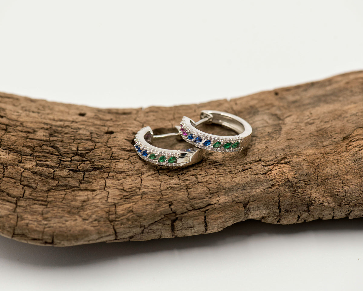 108 Earrings Colourd Cubic