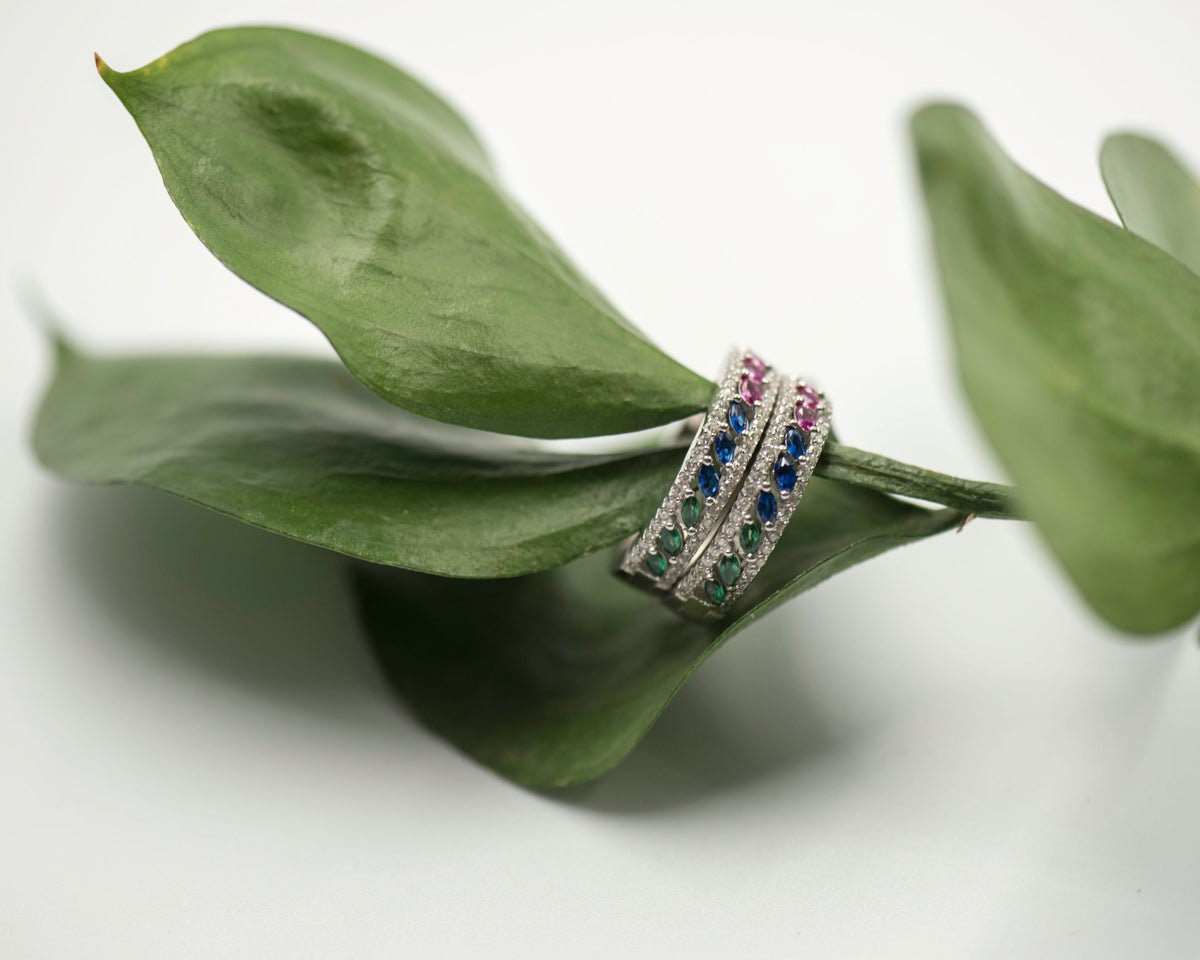 108 Earrings Colourd Cubic