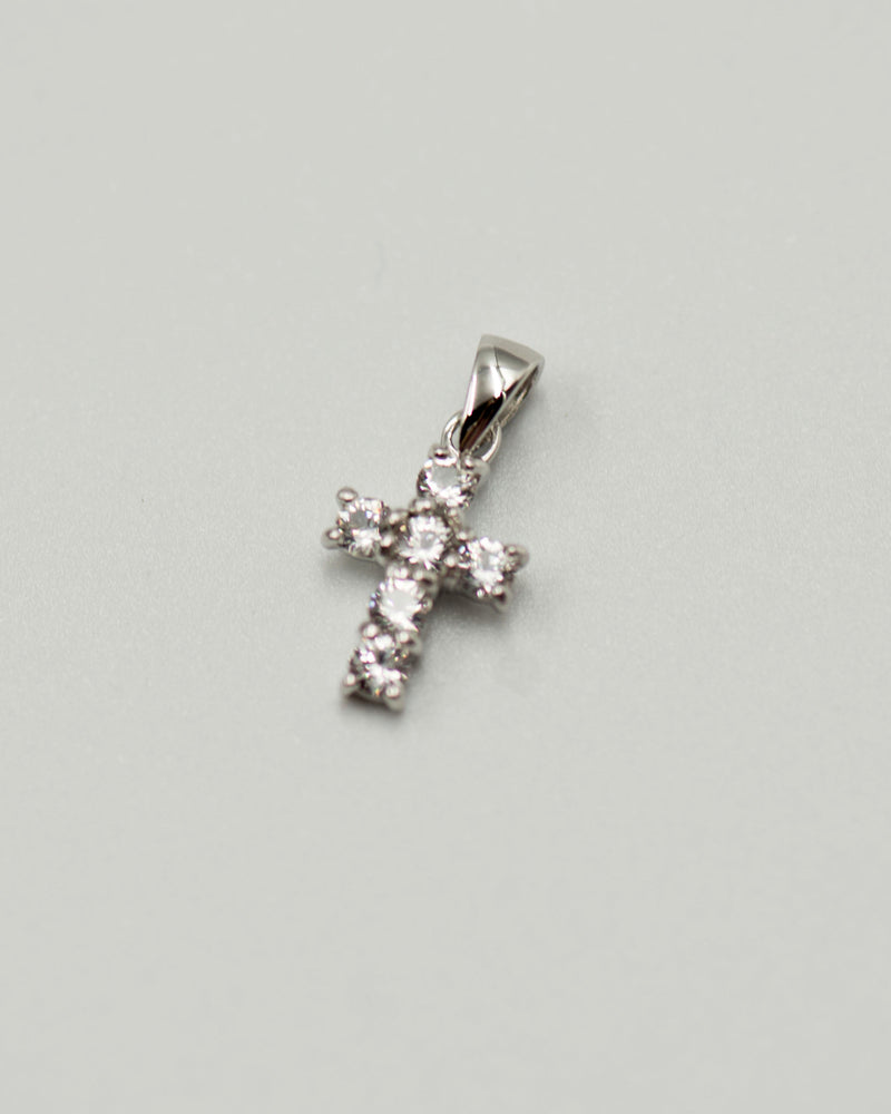 087 Pendant April Birthstone Cross