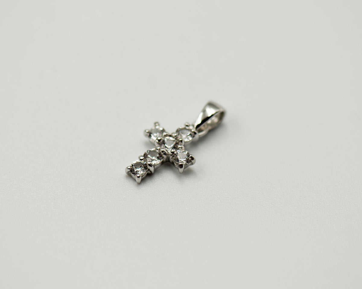 087 Pendant April Birthstone Cross