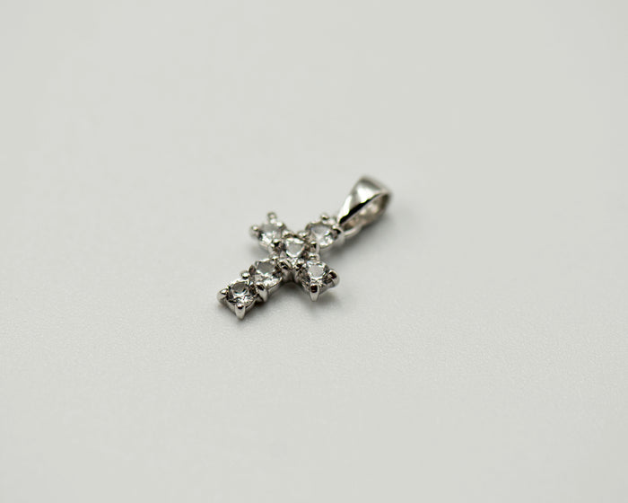 087 Pendant April Birthstone Cross
