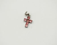 090 Pendant July Birthstone Cross Ruby Red