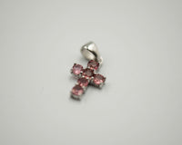 090 Pendant July Birthstone Cross Ruby Red