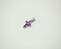 085 Pendant February Birthstone Purple Cross