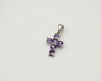 085 Pendant February Birthstone Purple Cross
