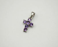 085 Pendant February Birthstone Purple Cross