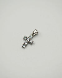 086 Pendant March Birthstone Cross