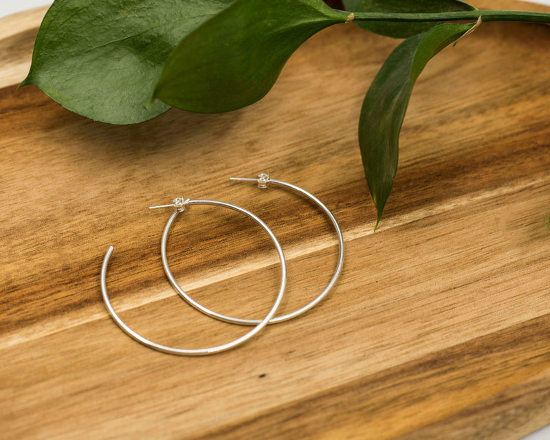 097 Earrings Silver 1,5 X 50 mm