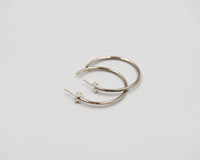 023 Silver Hoop Earrings 2X20 mm
