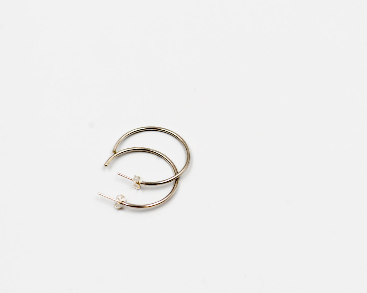 023 Silver Hoop Earrings 2X20 mm