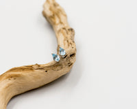 055 Earrings 8X5mm Blue Topaz Pear shape studs