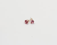 057 Earrings Studs 7mm Colourd Cubic Studs
