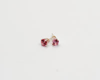 057 Earrings Studs 7mm Colourd Cubic Studs