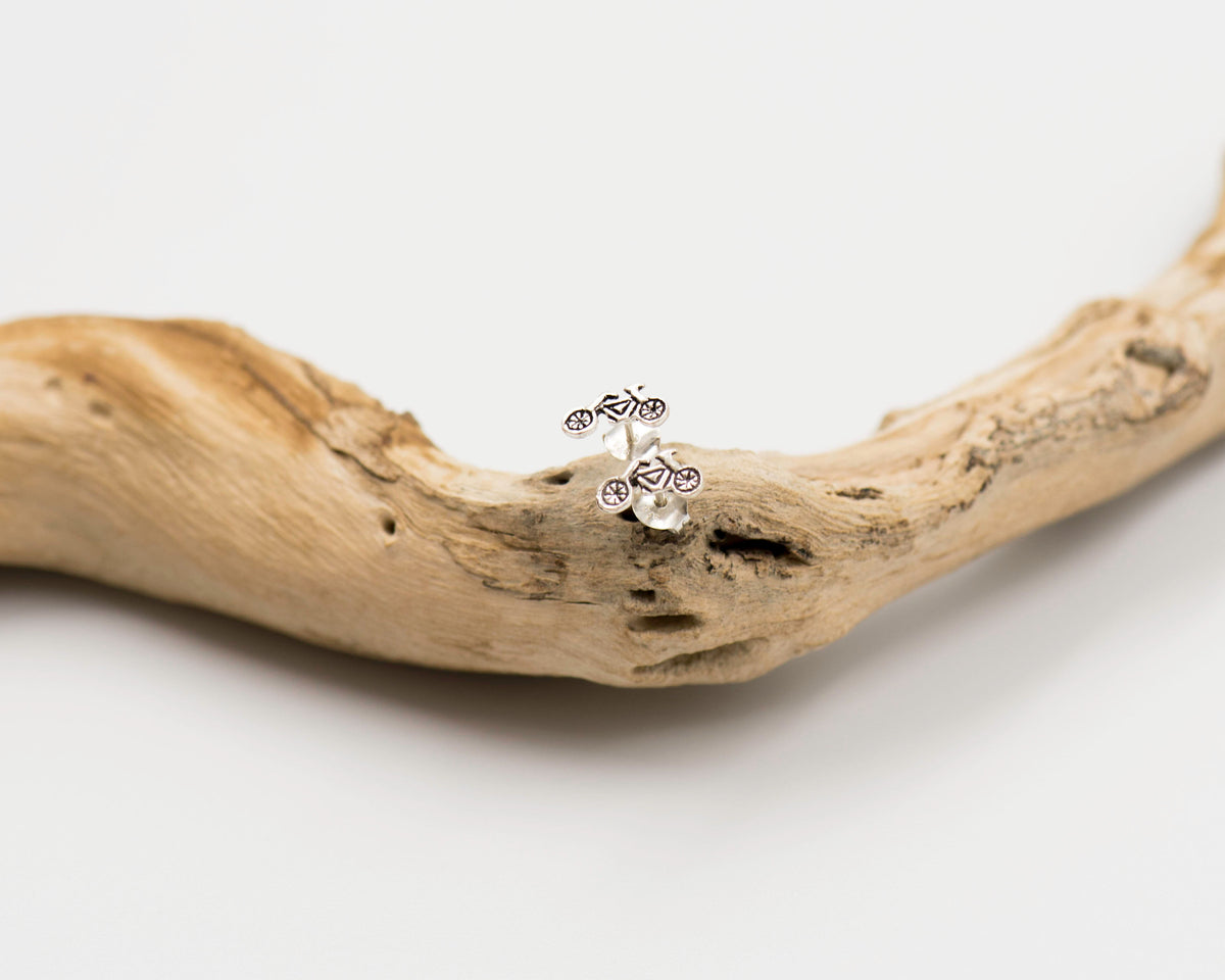 061 Earrings Studs Bikes Silver