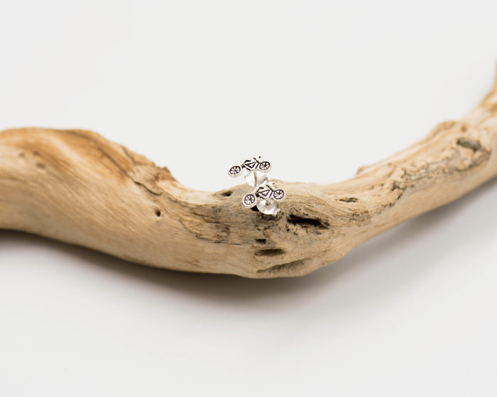 061 Earrings Studs Bikes Silver