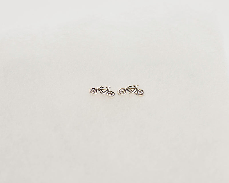 061 Earrings Studs Bikes Silver