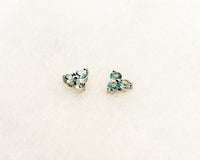 068 Earrings blue Topaz Small Flower