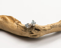 068 Earrings blue Topaz Small Flower