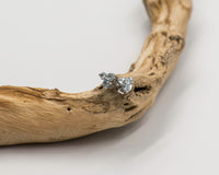 068 Earrings blue Topaz Small Flower