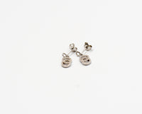 069 Earrings Silver and Cubic in Circle