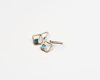 067 Earrings Blue Topaz Square