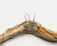 067 Earrings Blue Topaz Square