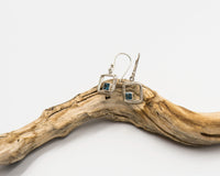 067 Earrings Blue Topaz Square