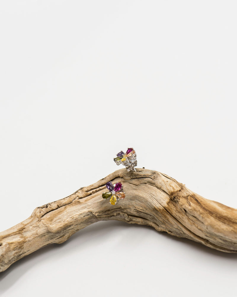 065 Earrings studs Colourd Cubic