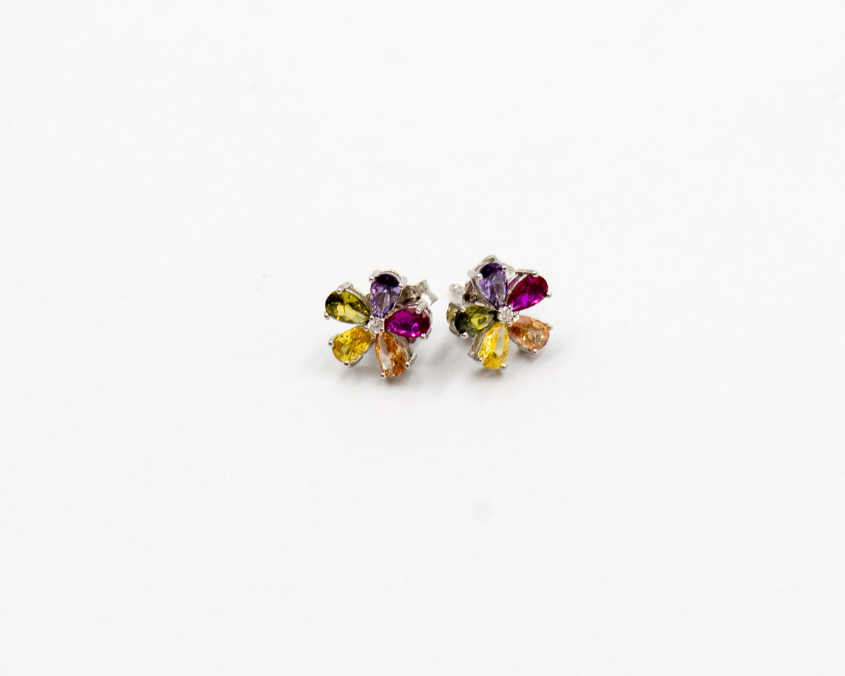 065 Earrings studs Colourd Cubic