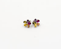 065 Earrings studs Colourd Cubic