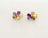 065 Earrings studs Colourd Cubic