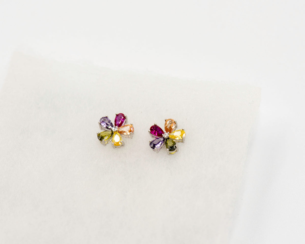 065 Earrings studs Colourd Cubic