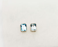 064 Earrings Silver Blue Topaz