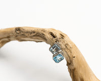 064 Earrings Silver Blue Topaz