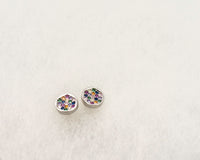 056 Earring Studs Silver and Cubic