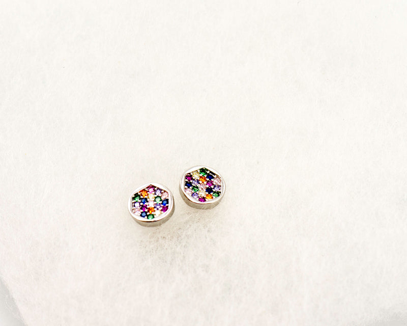 056 Earring Studs Silver and Cubic
